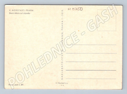 Postcard Prague Old Town from the West Morstadt (M5750)