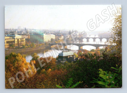 Postcard Prague panoramic view of the bridges (M5755)
