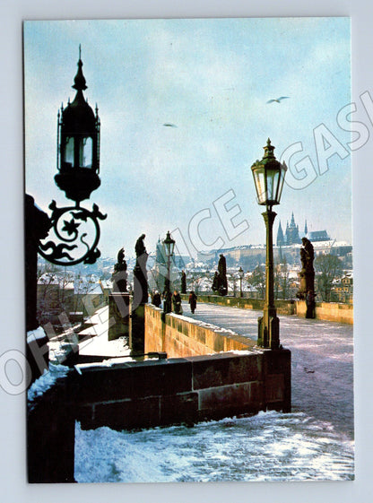 Postcard Prague Charles Bridge historical (M5760)