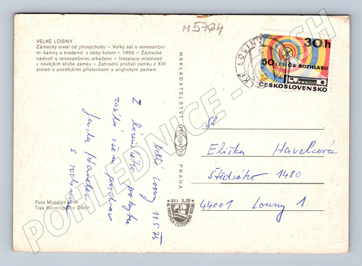 Pohlednice Velké Losiny zámek více pohledů (M5764)