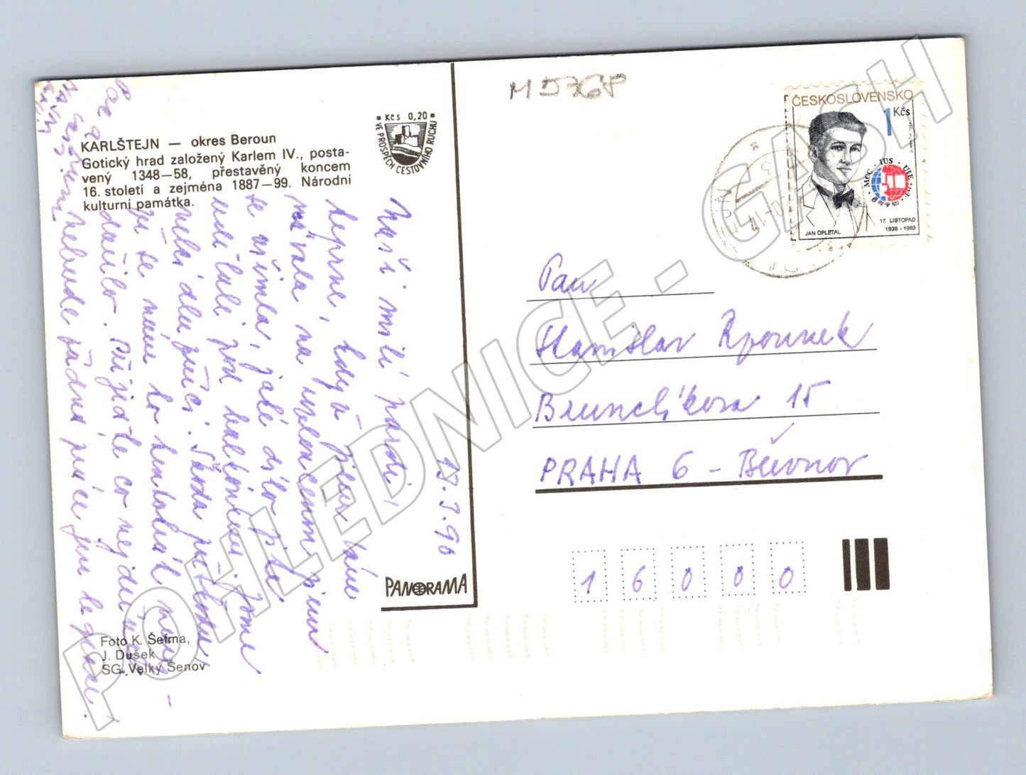 Pohlednice Karlštejn více pohledů hradu (M5768)