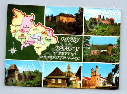 Pohlednice Hrady a zámky severní Moravy koláž (M5772)