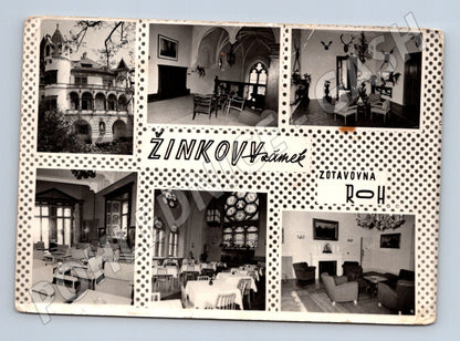 Pohlednice Žinkovy zámek koláž interiérů a exteriérů (M5776)