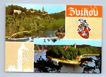 Postcard Zvíkov Castle at the confluence of the Otava and Vltava rivers (M5777)