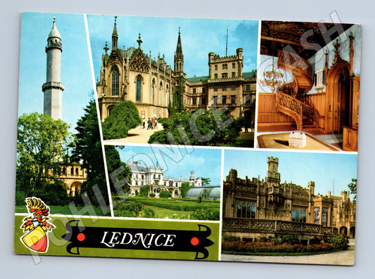 Pohlednice Lednice zámek minaret historické památky (M5781)
