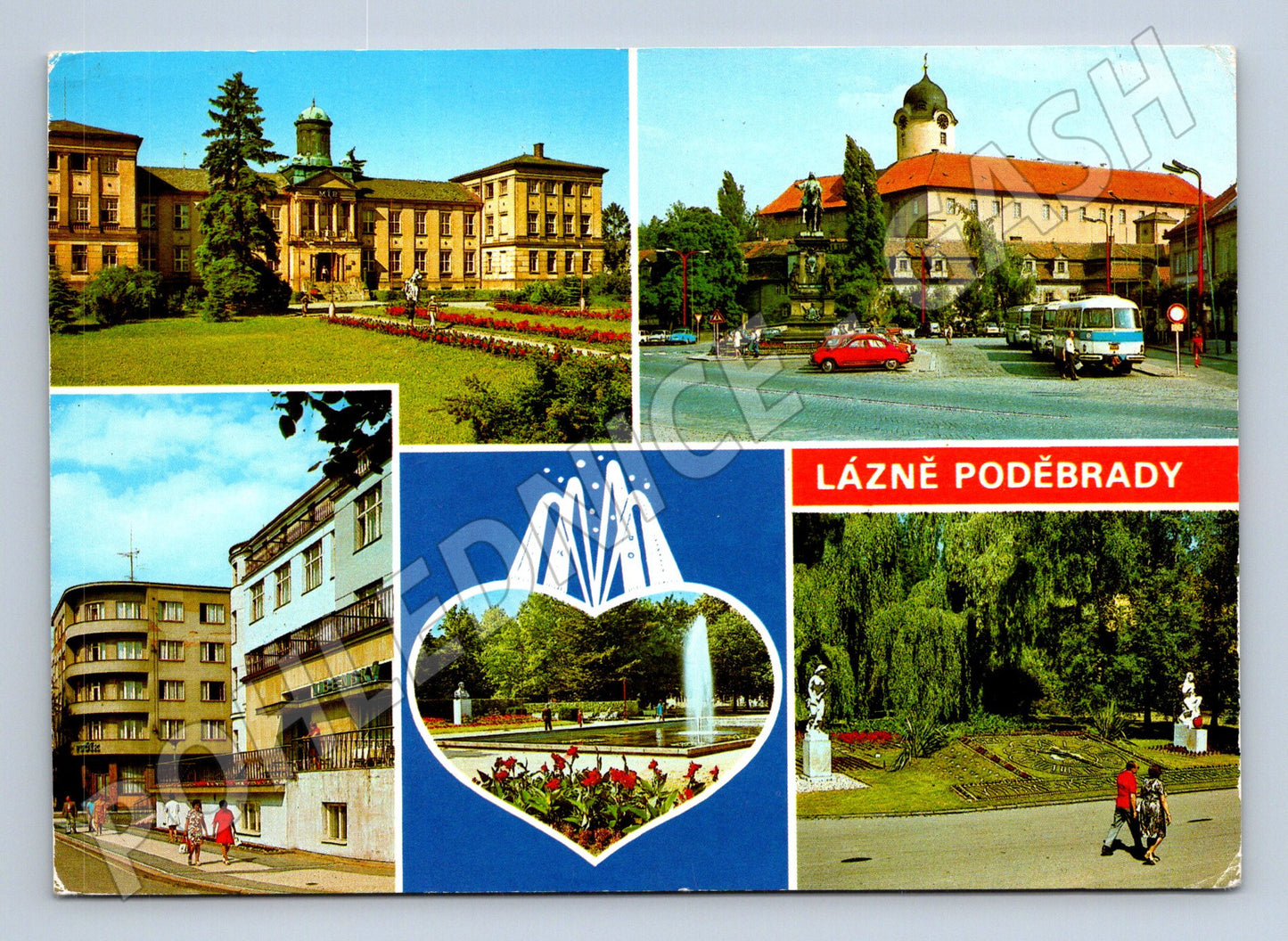Pohlednice Lázně Poděbrady více pohledů zaslaná (M5785)