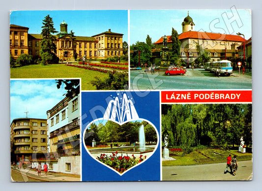 Pohlednice Lázně Poděbrady více pohledů zaslaná (M5785)