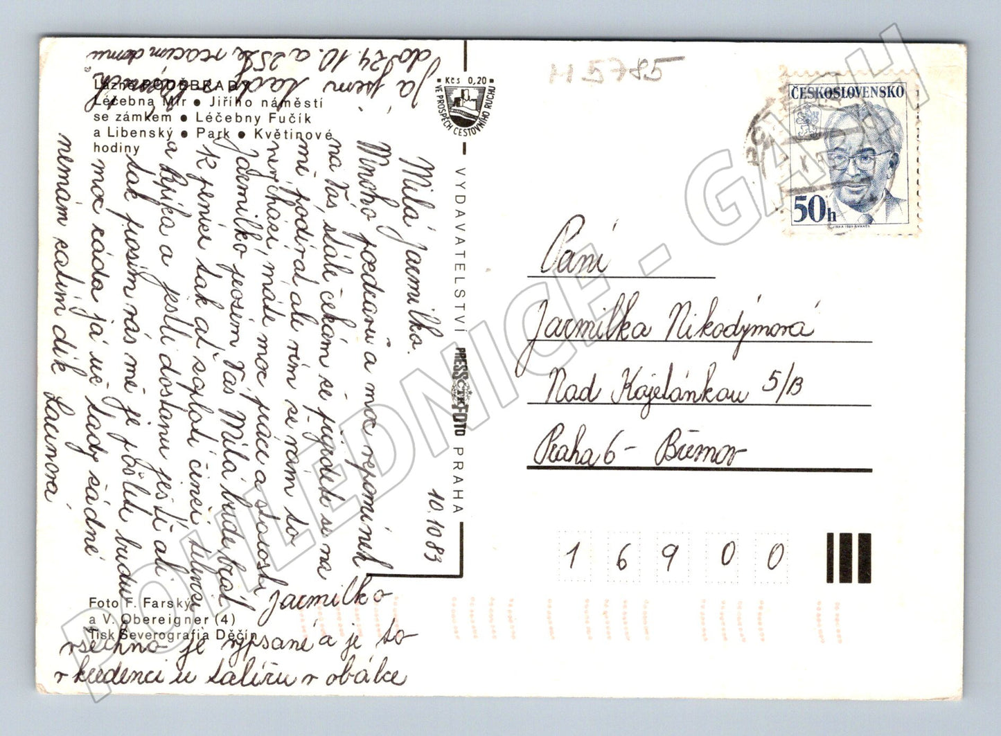 Pohlednice Lázně Poděbrady více pohledů zaslaná (M5785)