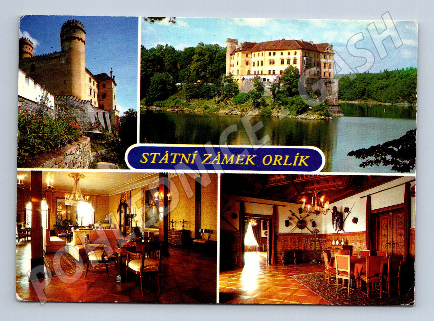 Postcard Orlík Castle exteriors and interiors sent (M5792)