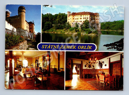 Postcard Orlík Castle exteriors and interiors sent (M5792)
