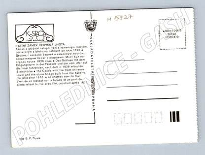 Pohlednice Zámek Červená Lhota s kamenným mostem (M5827)