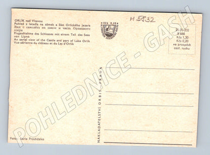 Pohlednice Orlík nad Vltavou zámek a jezero (M5832)