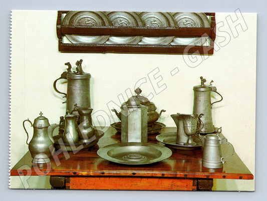 Pohlednice Červená Lhota cínové nádobí (M5834)