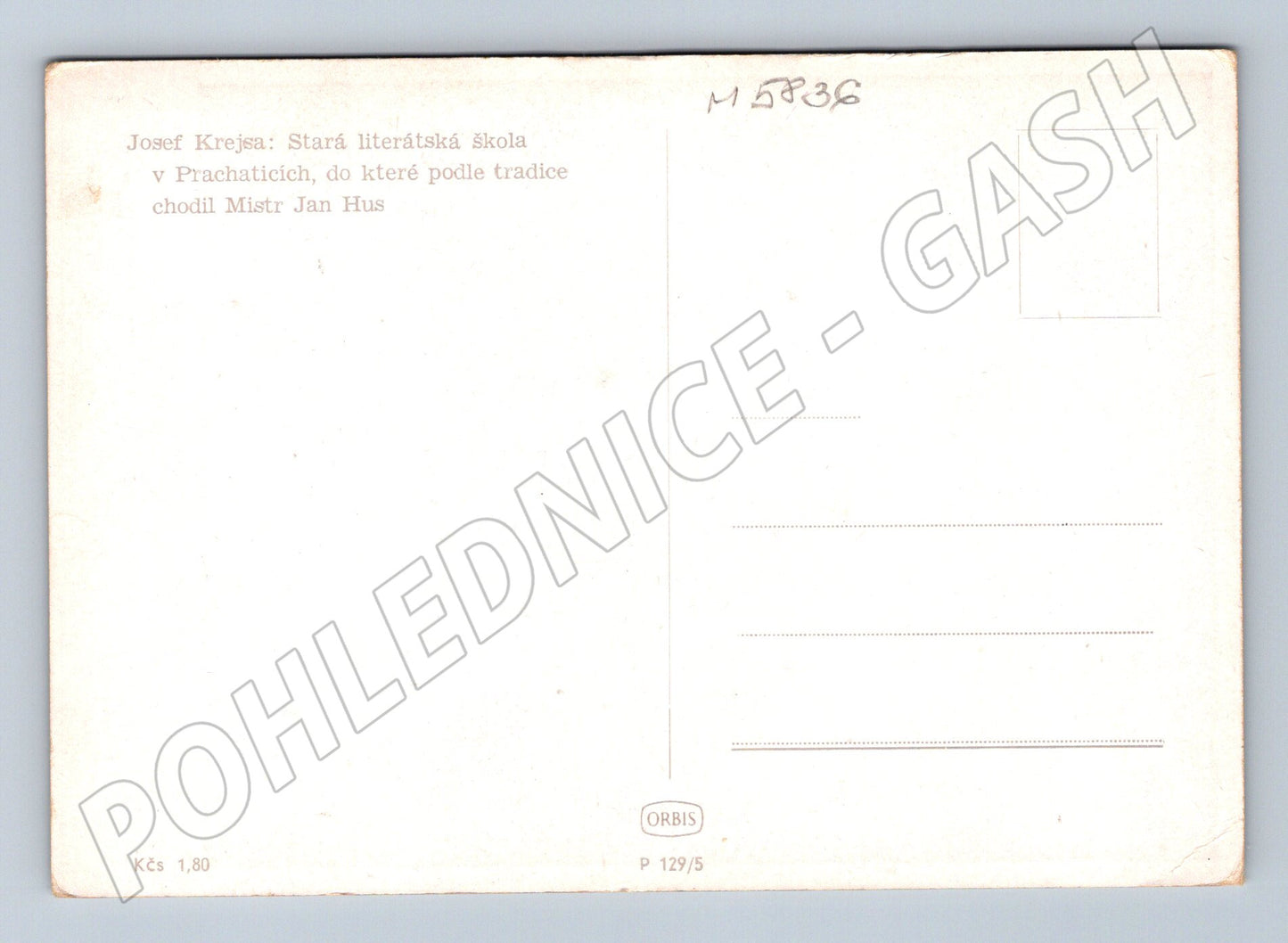 Pohlednice Prachatice Stará literátská škola Jan Hus (M5836)
