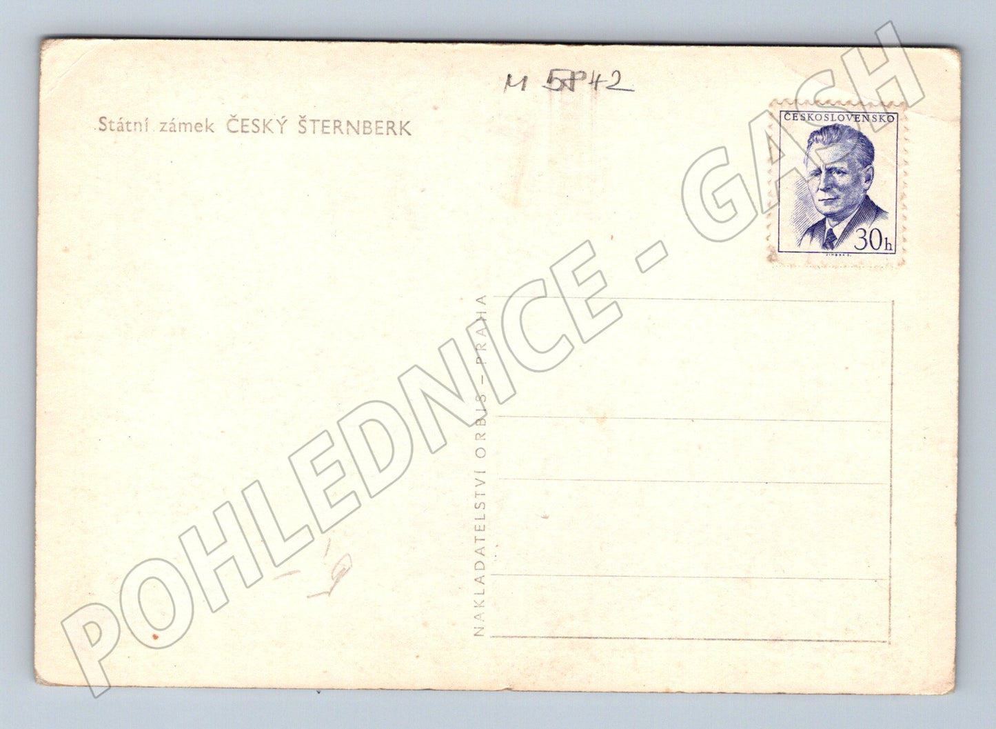 Postcard Český Šternberk State Chateau Orbis (M5842)