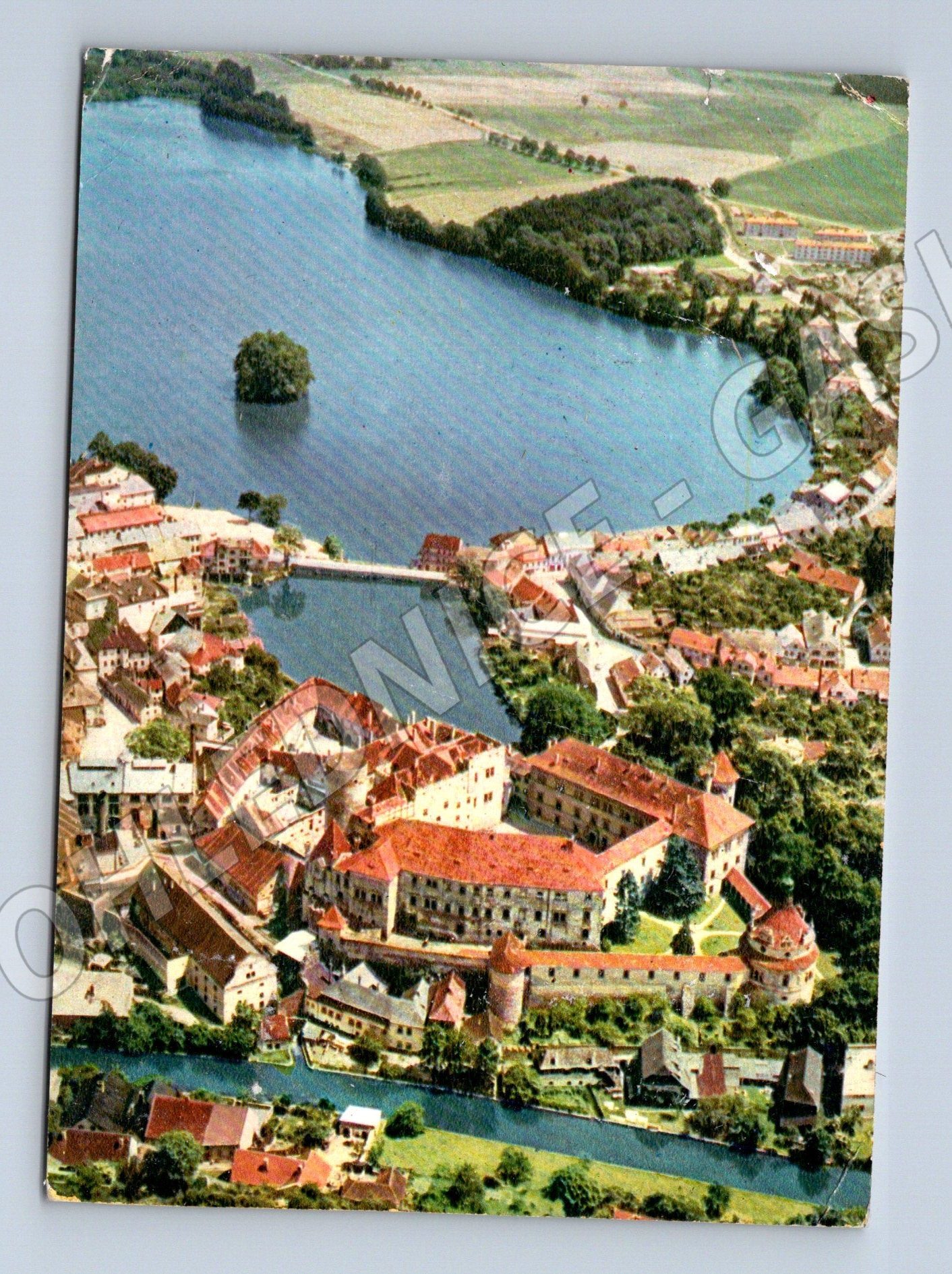 Pohlednice Jindřichův Hradec státní zámek letecký pohled (M5846)