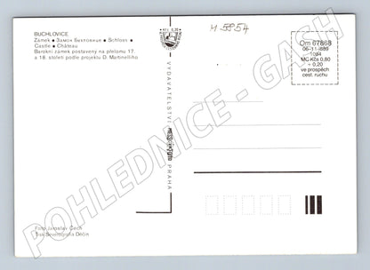 Pohlednice Zámek Buchlovice letecký pohled (M5854)
