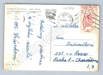 Pohlednice Hluboká nad Vltavou zámek zaslaná (M5861)