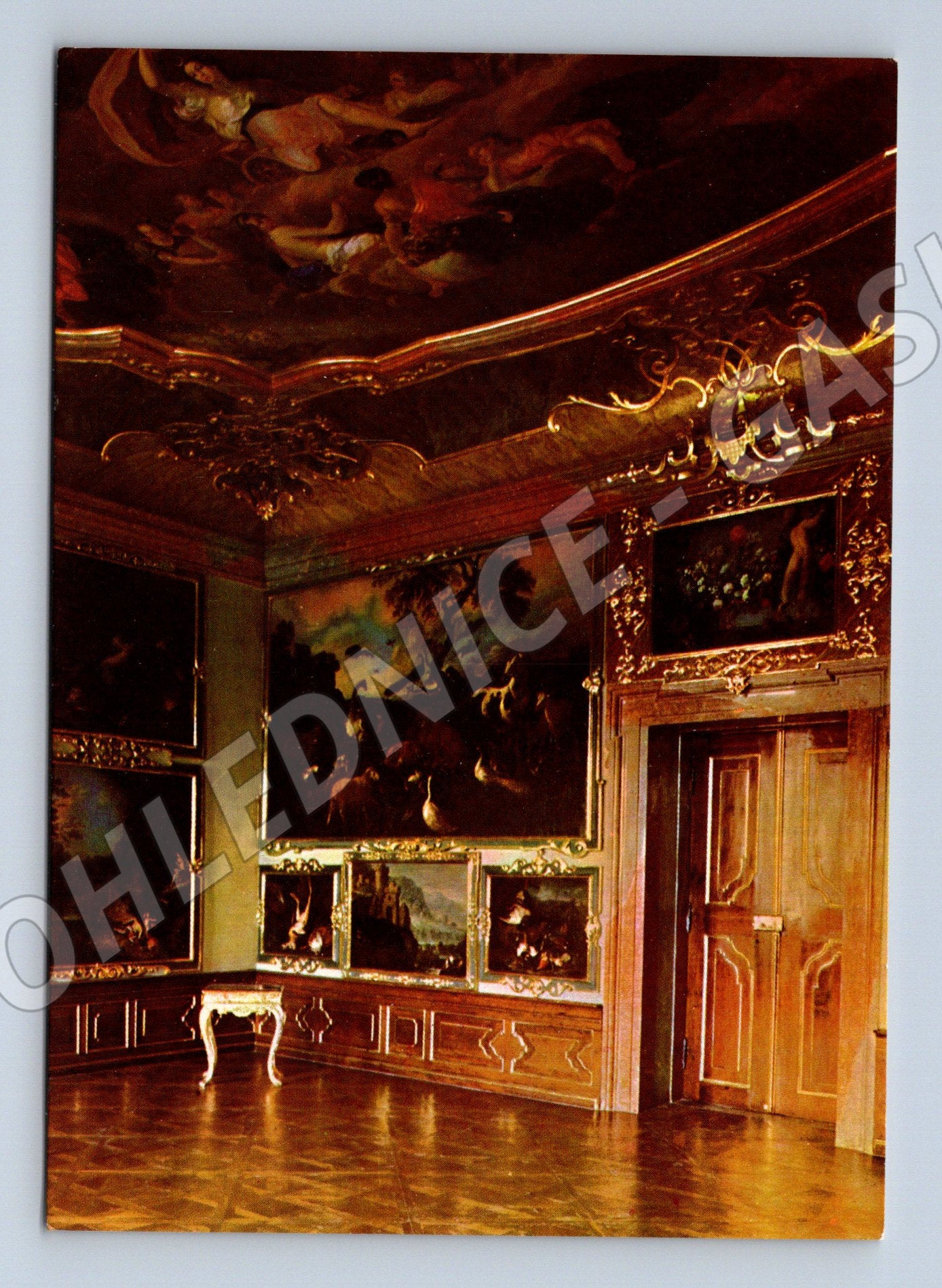 Pohlednice Valtice státní zámek interiér obrazárny (M5865)