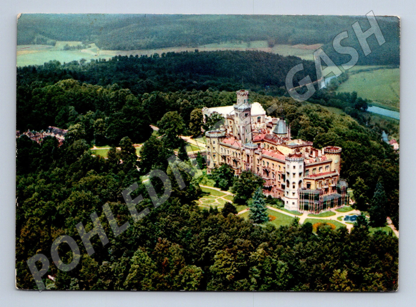 Pohlednice Hluboká nad Vltavou letecký pohled (M5871)