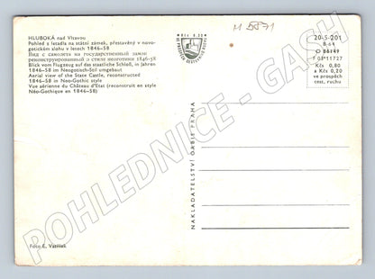 Pohlednice Hluboká nad Vltavou letecký pohled (M5871)