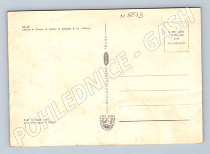 Pohlednice Orlík nad Vltavou zámek s parníkem (M5873)