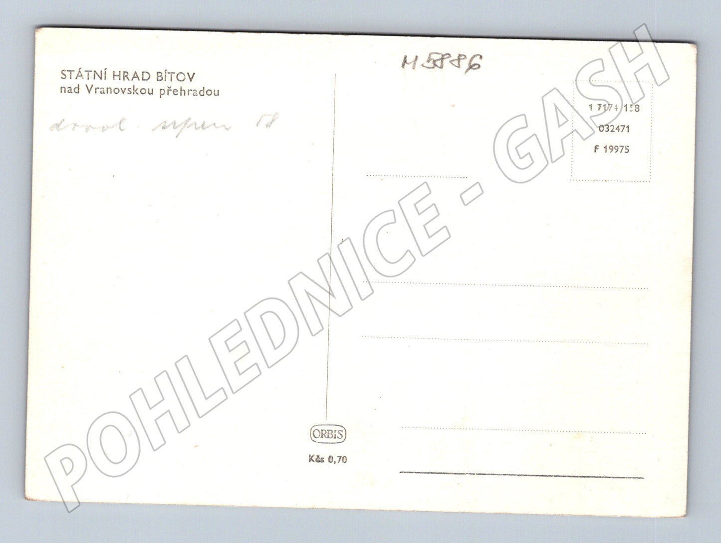 Pohlednice Hrad Bítov nad přehradou Orbis (M5886)
