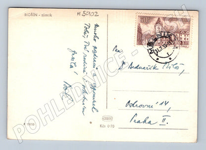 Postcard Hořín Castle used by post (M5902)