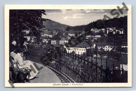 Pohlednice Jánské Lázně v Krkonoších černobílá (M591)