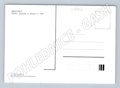 Pohlednice Broumov klášter litografie (M5913)