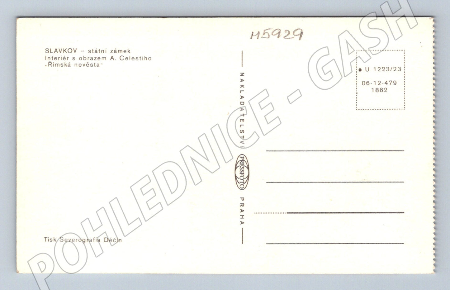 Pohlednice Slavkov státní zámek interiér (M5929)