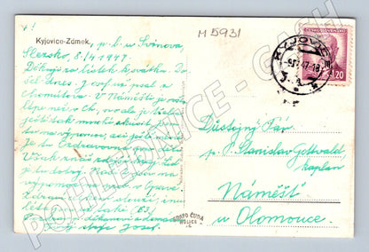 Pohlednice Kyjovice zámek Slezsko čb (M5931)