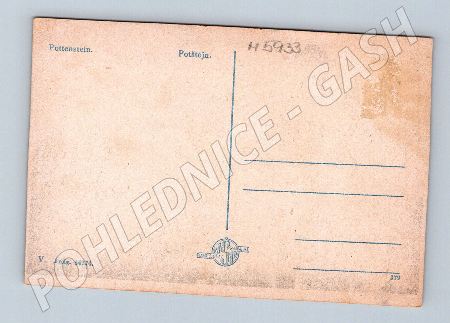 Pohlednice Potštejn zřícenina hradu starý tisk (M5933)