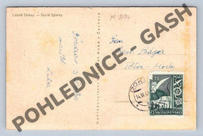 Pohlednice Doksy Staré Splavy 1947 (M594)