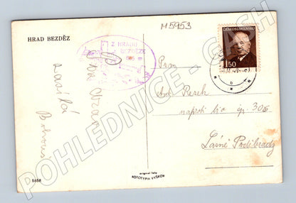 Pohlednice Hrad Bezděz černobílá použitá (M5953)