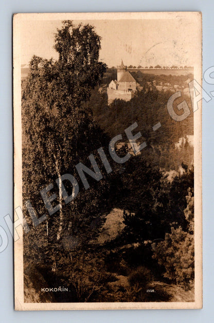 Pohlednice Kokořín stará s razítkem (M5956)