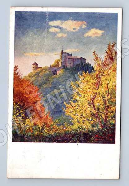 Pohlednice Buchlov hrad malovaná (M5960)