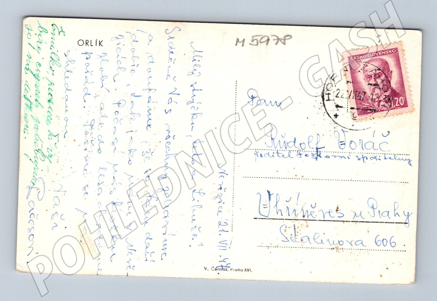 Pohlednice Zámek Orlík Československo (M5978)