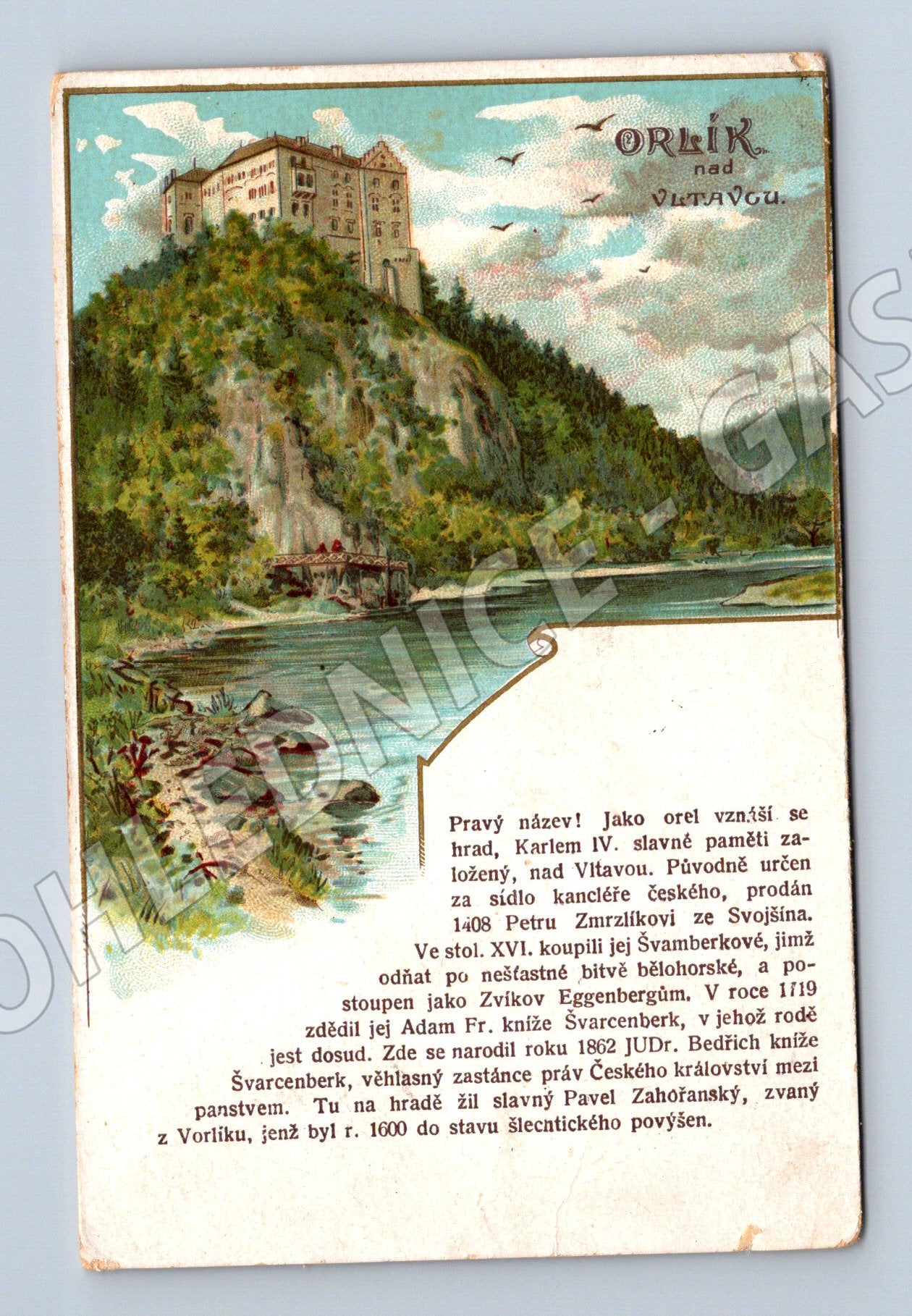 Pohlednice Orlík nad Vltavou historická (M5979)