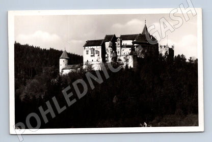 Postcard Pernštejn Castle black and white, unused (M5986)