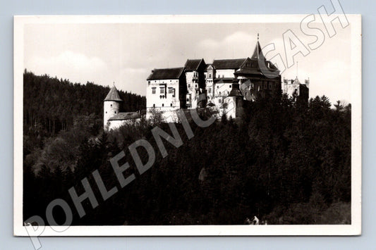 Postcard Pernštejn Castle b/w Graf Cuda Hodonín (M5987)