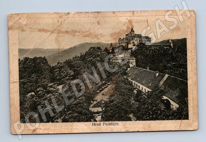 Postcard Pernštejn Castle old (M5989)