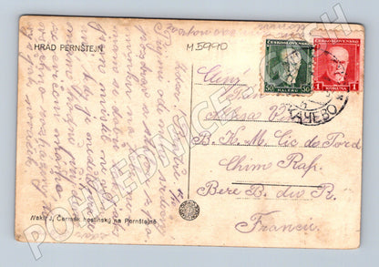 Postcard Pernštejn Castle Czechoslovakia (M5990)