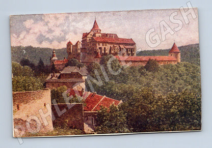 Postcard Pernštejn historical castle (M5995)