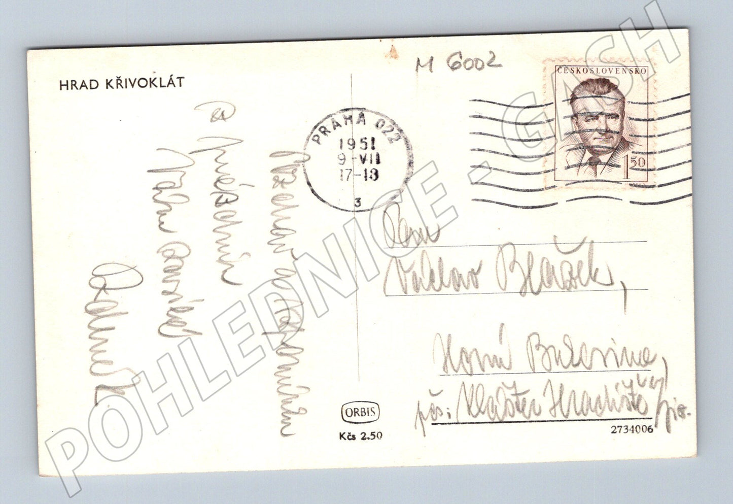 Pohlednice Hrad Křivoklát stará (M6002)