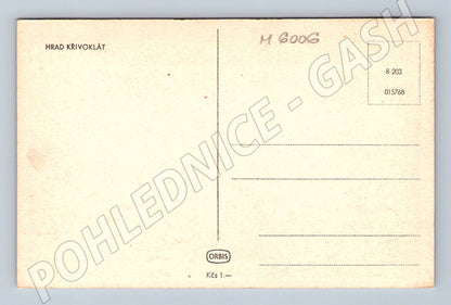 Postcard Křivoklát Castle historical b/w (M6006)
