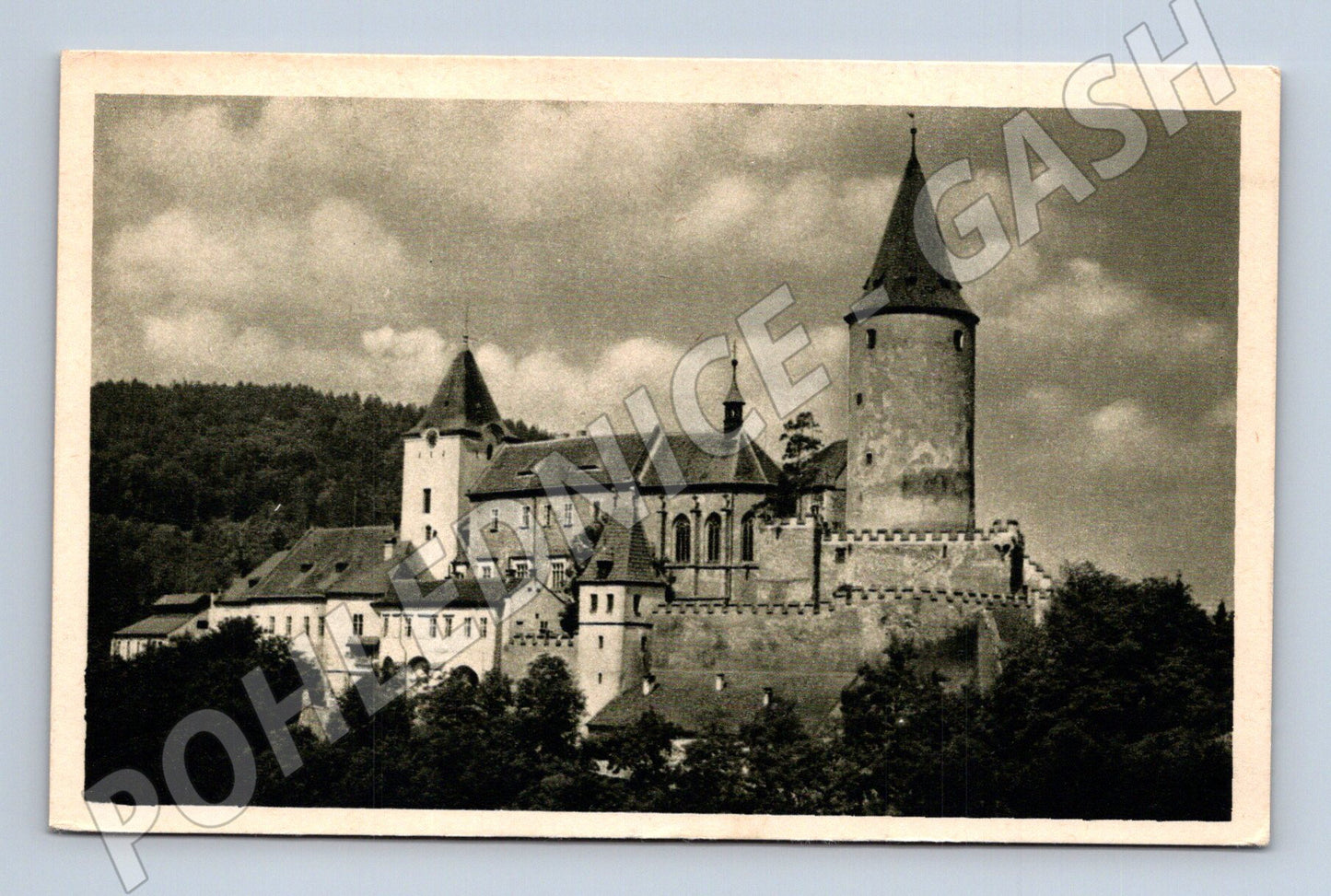 Pohlednice Hrad Křivoklát černobílá Orbis (M6007)