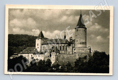 Pohlednice Hrad Křivoklát černobílá Orbis (M6007)