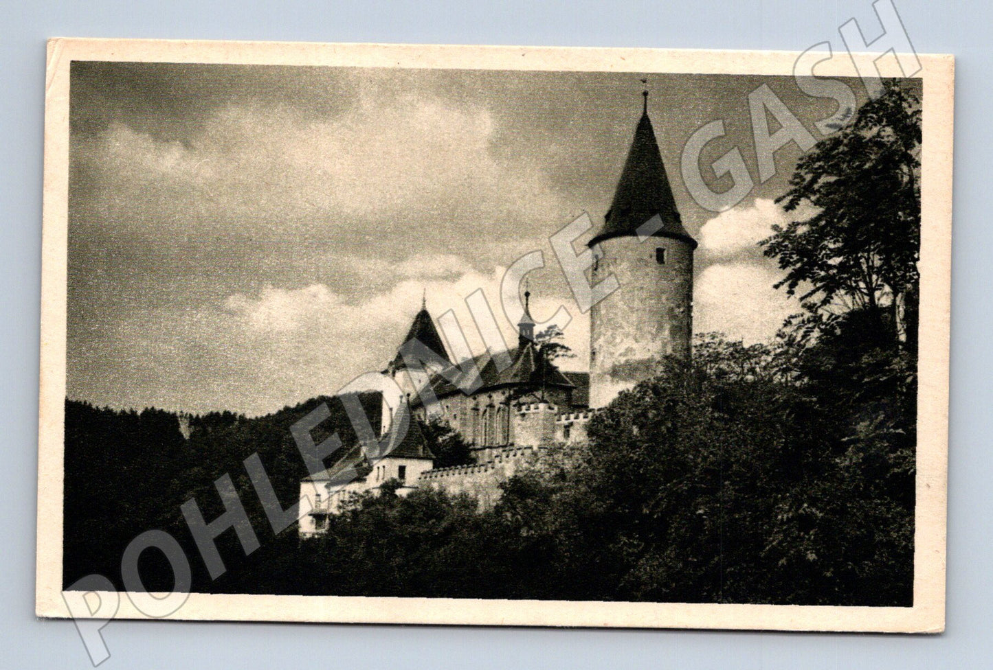 Pohlednice Hrad Křivoklát stará černobílá (M6008)