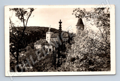 Postcard Křivoklát Castle older black and white (M6009)